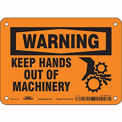 CONDOR 478W33 Safety Sign 5 in x 7 in Aluminum