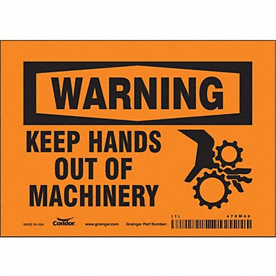 CONDOR 478W40 Safety Sign 5 inx7 in Vinyl