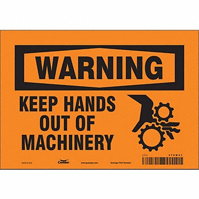 CONDOR 478W41 Safety Sign 7 inx10 in Vinyl