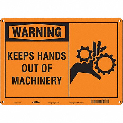 CONDOR 478W55 Safety Sign 10 in x 14 in Polyethylene