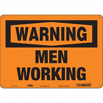 CONDOR 478W59 Safety Sign 10 inx14 in Aluminum