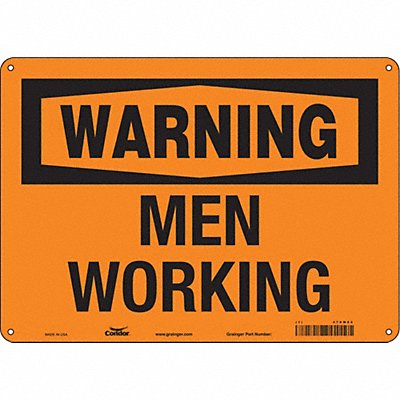 CONDOR 478W62 Safety Sign 10 inx14 in Polyethylene