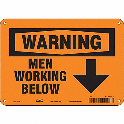 CONDOR 478W79 Safety Sign 7 inx10 in Polyethylene