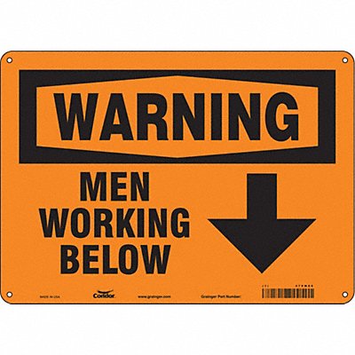 CONDOR 478W80 Safety Sign 10 in x 14 in Polyethylene