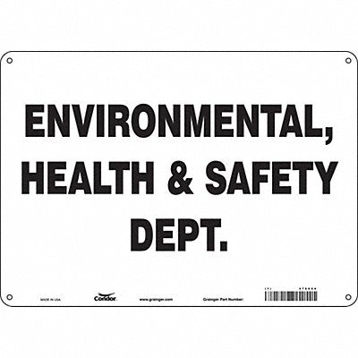 CONDOR 478X64 Safety Sign 10 in x 14 in Polyethylene