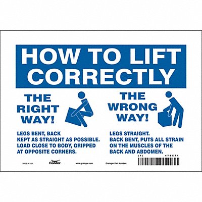 CONDOR 478X71 J9969 Safety Sign 7 inx10 in Vinyl