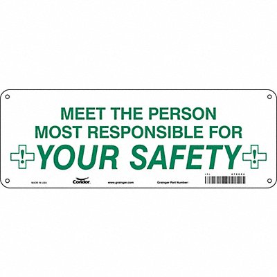CONDOR 478X84 Safety Sign 5 in x 14 in Polyethylene