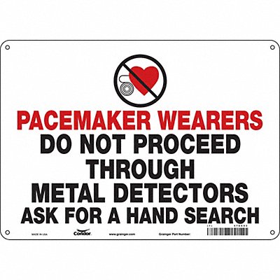 CONDOR 478X93 Safety Sign 10 inx14 in Aluminum