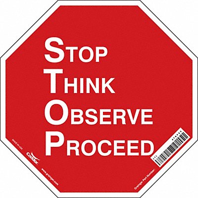 CONDOR 478Y23 Safety Sign 18 inx18 in Vinyl