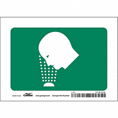 CONDOR 478Y50 Safety Sign 5 in x 7 in Vinyl