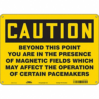 CONDOR 478Y54 Safety Sign 10 inx14 in Aluminum