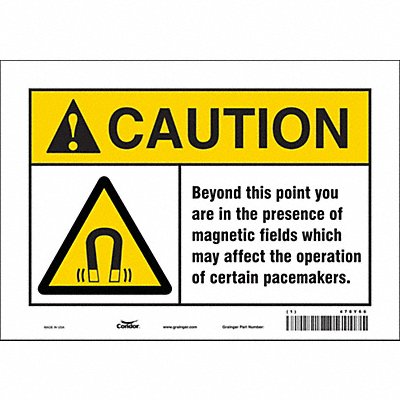 CONDOR 478Y66 Safety Sign 7 inx10 in Vinyl