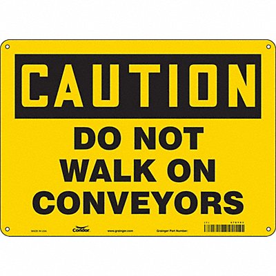 CONDOR 478Y83 Safety Sign 10 in x 14 in Aluminum