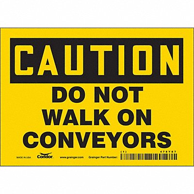 CONDOR 478Y87 Safety Sign 5 in x 7 in Vinyl