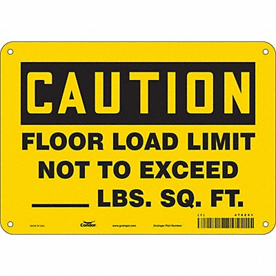 CONDOR 478Z01 Safety Sign 7 in x 10 in Polyethylene