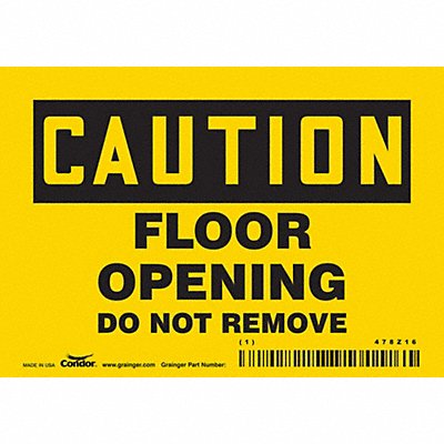 CONDOR 478Z16 Safety Sign 3.5in x 5in Vinyl