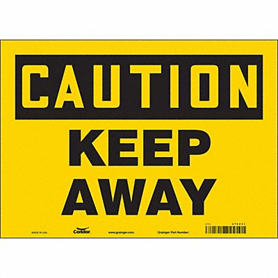CONDOR 478Z51 Safety Sign 10 inx14 in Vinyl