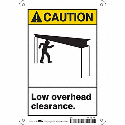 CONDOR 478Z78 Safety Sign 10 inx7 in Polyethylene