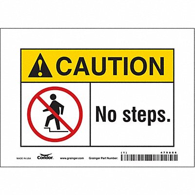 CONDOR 479A06 Safety Sign 5 in x 7 in Vinyl