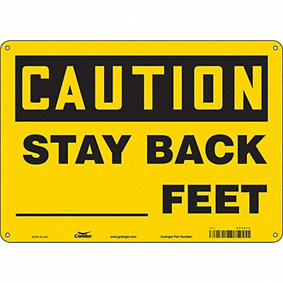 CONDOR 479A74 Safety Sign 10 inx14 in Polyethylene