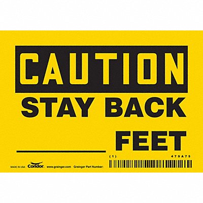 CONDOR 479A75 Safety Sign 3.5in x 5in Vinyl