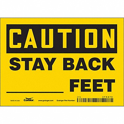 CONDOR 479A76 Safety Sign 5 inx7 in Vinyl