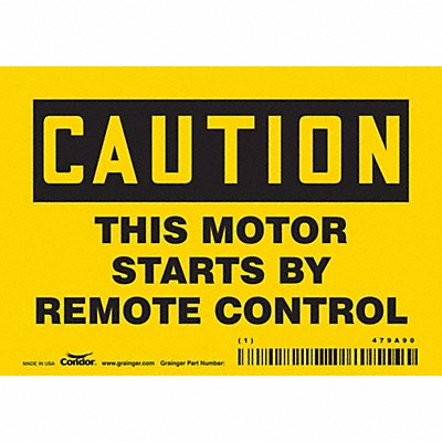 CONDOR 479A90 Safety Sign 3.5in x 5in Vinyl