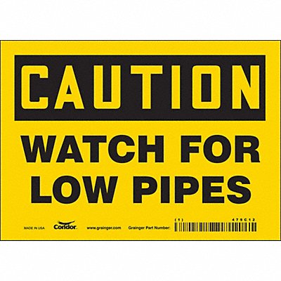 CONDOR 479C12 Safety Sign 5 in x 7 in Vinyl
