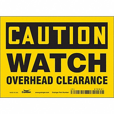 CONDOR 479C21 Safety Sign 5 inx7 in Vinyl