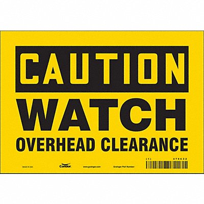 CONDOR 479C22 Safety Sign 7 in x 10 in Vinyl