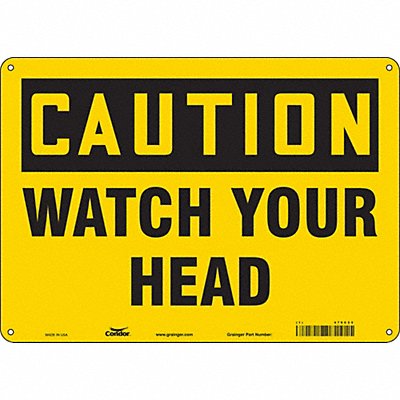 CONDOR 479C25 Safety Sign 10 in x 14 in Aluminum