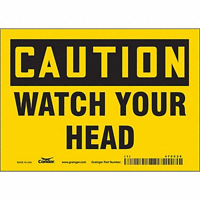 CONDOR 479C29 Safety Sign 5 inx7 in Vinyl