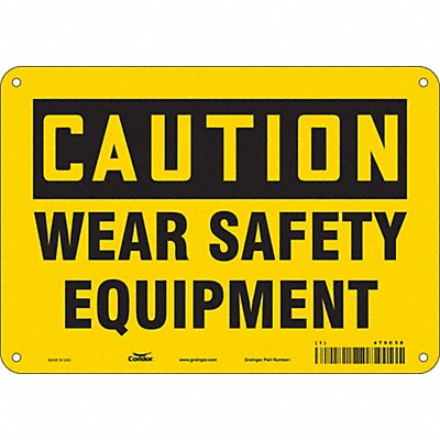CONDOR 479C58 Safety Sign 7 in x 10 in Polyethylene