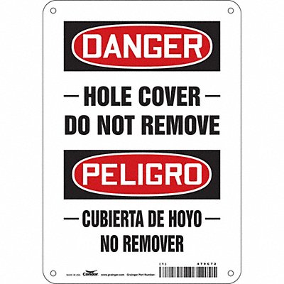 CONDOR 479C72 Safety Sign 10 inx7 in Polyethylene