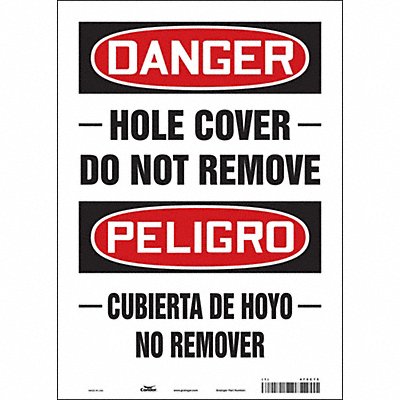 CONDOR 479C75 Safety Sign 14 in x 10 in Vinyl