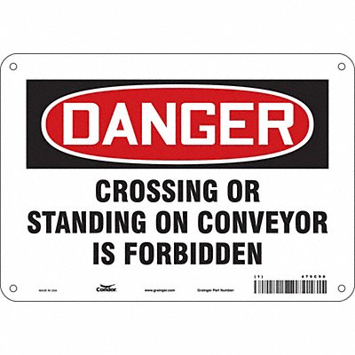 CONDOR 479C96 Safety Sign 7 in x 10 in Aluminum