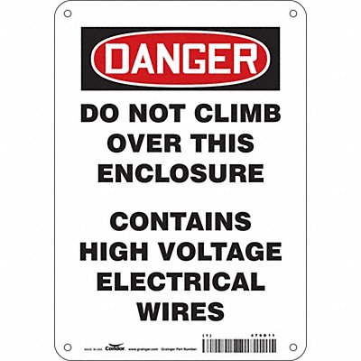 CONDOR 479D11 Safety Sign 10 in x 7 in Aluminum