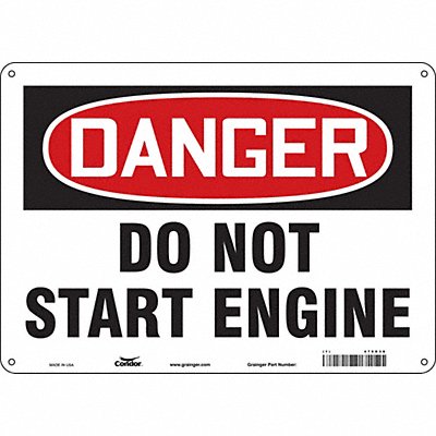 CONDOR 479D38 Safety Sign 10 inx14 in Polyethylene