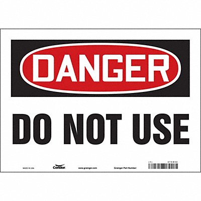 CONDOR 479D52 Safety Sign 10 in x 14 in Vinyl