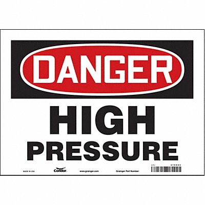 CONDOR 479D65 Safety Sign 10 in x 14 in Vinyl