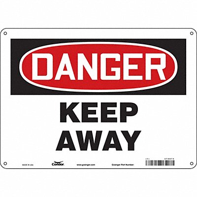 CONDOR 479D73 Safety Sign 10 in x 14 in Aluminum