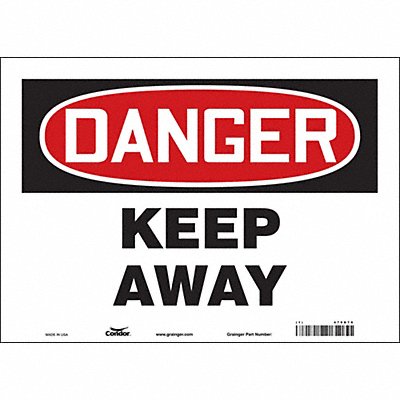 CONDOR 479D79 Safety Sign 10 in x 14 in Vinyl