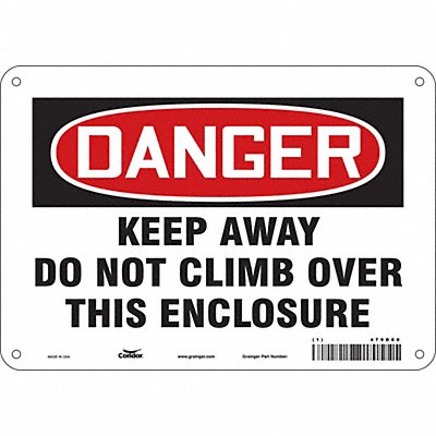 CONDOR 479D80 Safety Sign 7 in x 10 in Aluminum