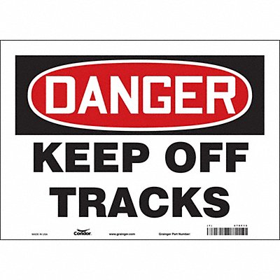 CONDOR 479F13 Safety Sign 10 in x 14 in Vinyl
