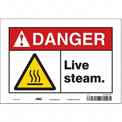 CONDOR 479F57 Safety Sign 7 in x 10 in Vinyl