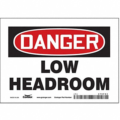 CONDOR 479F63 Safety Sign 5 inx7 in Vinyl