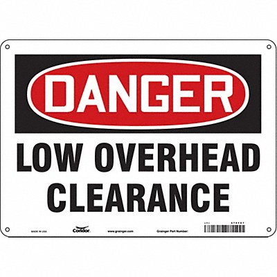 CONDOR 479F67 Safety Sign 10 inx14 in Aluminum