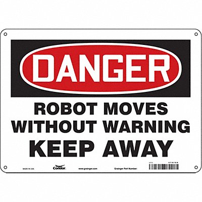 CONDOR 479F88 Safety Sign 10 in x 14 in Aluminum