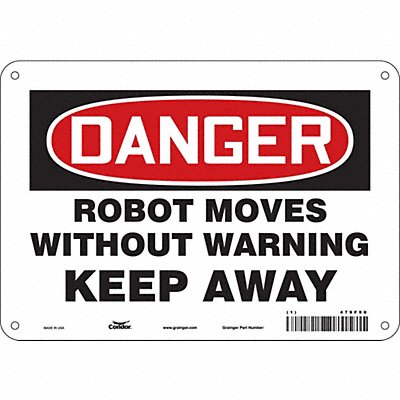 CONDOR 479F90 Safety Sign 7 inx10 in Polyethylene