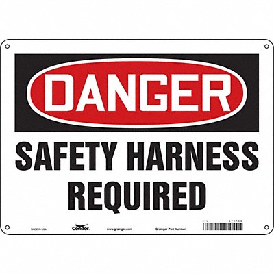 CONDOR 479F96 Safety Sign 10 inx14 in Aluminum